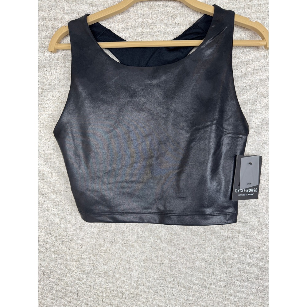 Cycle House by Marika City Pro Sports Bra Size M Black Metallic — NWT